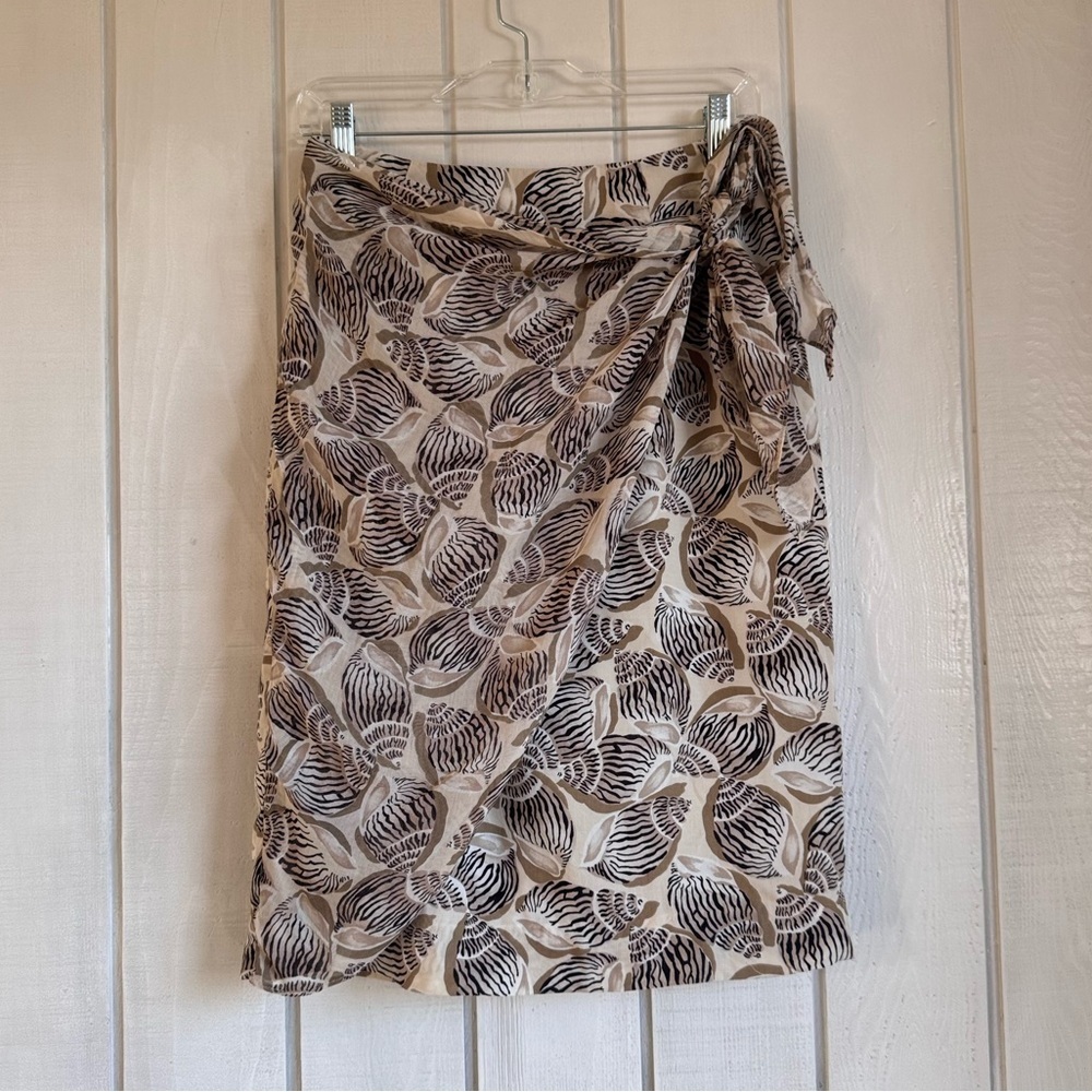 Evan Picone Vintage Shell Print Midi Skirt